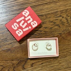 Ana Luisa Harley Pave Double Hoop Earrings Gold